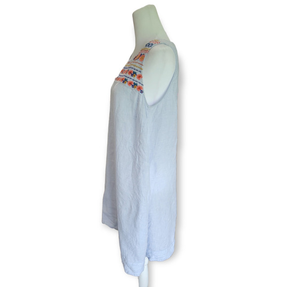 C&C California Womens Linen Floral Embroidered Sleeveless‎ Shift Dress Size S - Picture 3 of 12